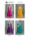 Purva By Aashirwad Mor Bagh Georgette Readymade Gown With Dupatta Wholesale Clothing Distributors In India